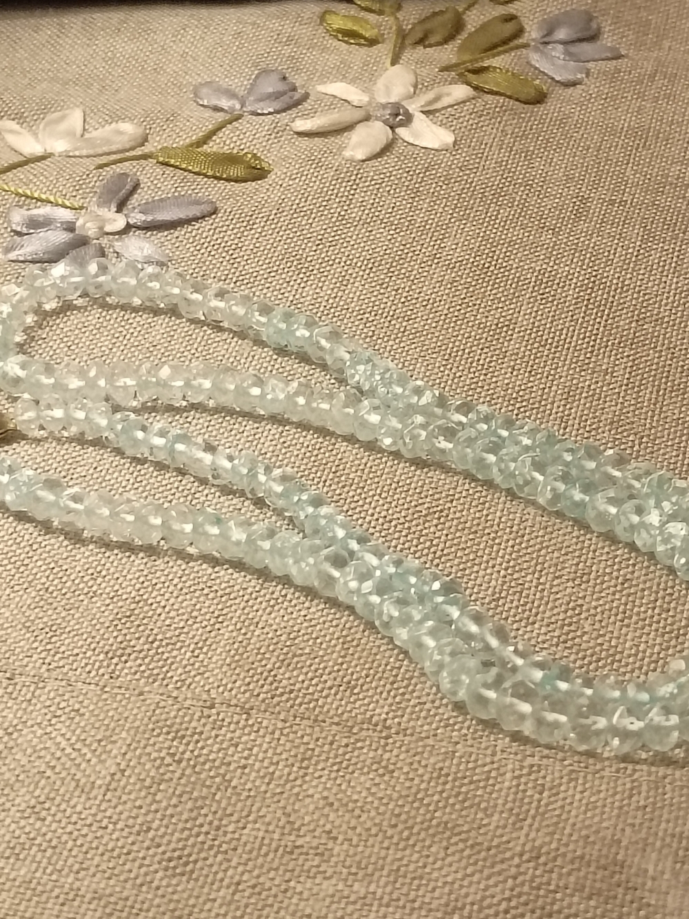 Aquamarine Faceted Bead Necklace - Women Jewelry
